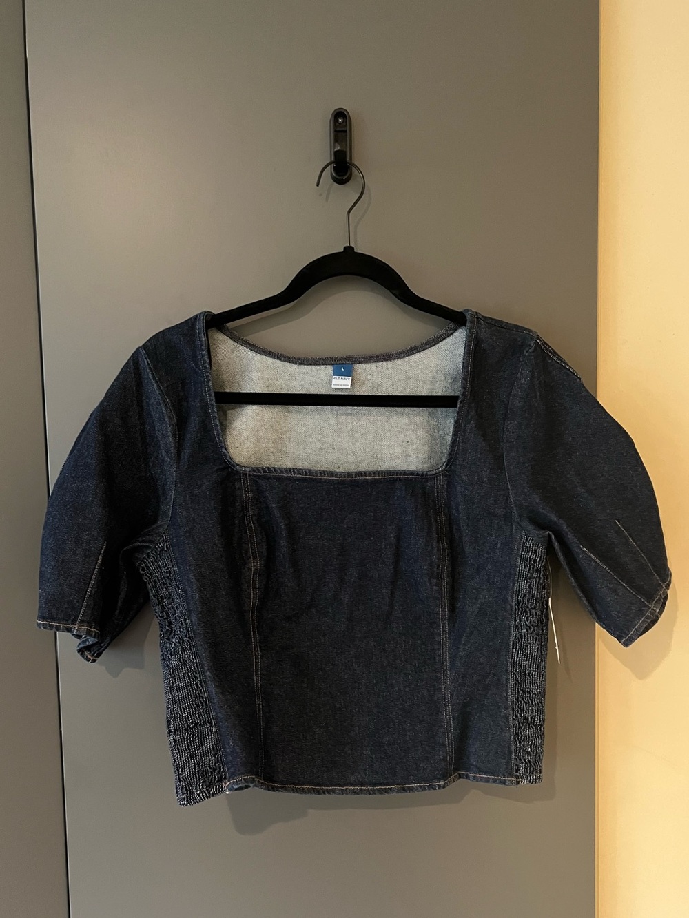 Old Navy Dark Denim Square-Neck Women's Top - L
